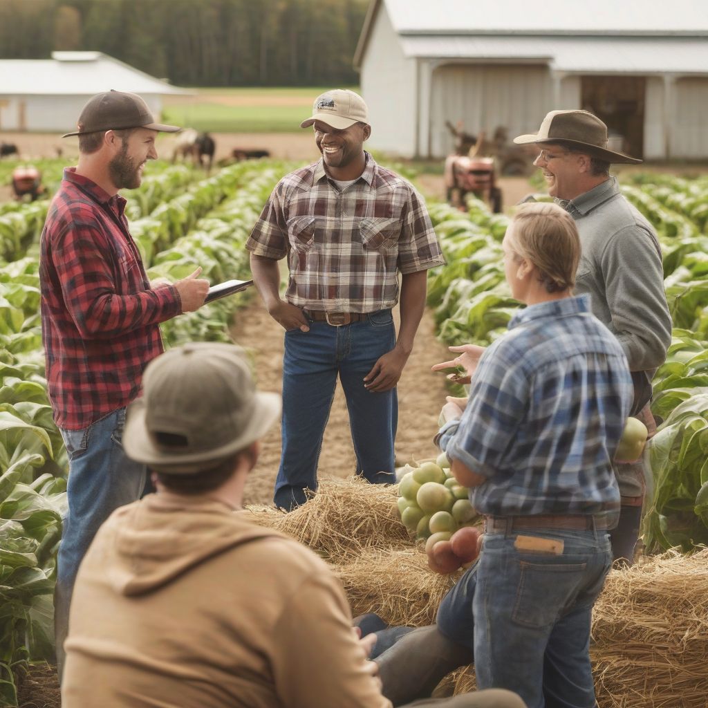 Farm Credit Loan Officer Talking To Farmers